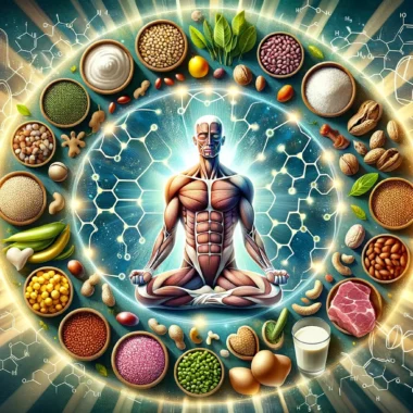 dall·e 2024 02 24 21.47.43 visualize the essence of an article that debunks common myths about protein, highlighting scientific facts and the role of protein in our diet. the im